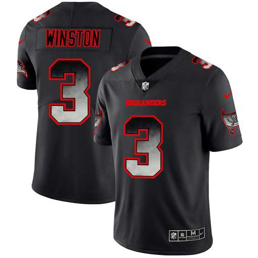 Men Tampa Bay Buccaneers #3 Winston Nike Teams Black Smoke Fashion Limited NFL Jerseys